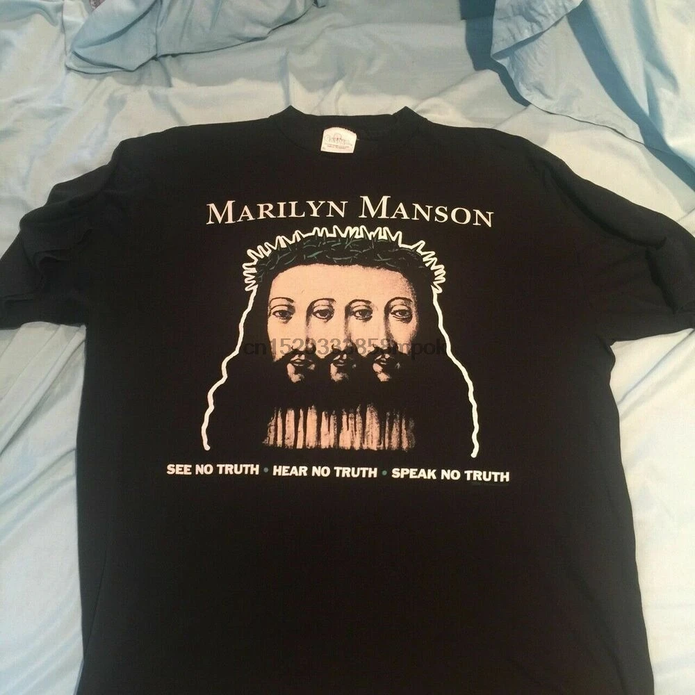1995 Vintage Marilyn Manson BeLIEve doulble sides Tee Shirt Reprint S-4XL DD2187(1)
1995 Vintage Marilyn Manson BeLIEve doulble sides Tee Shirt Reprint S-4XL DD2187(1)