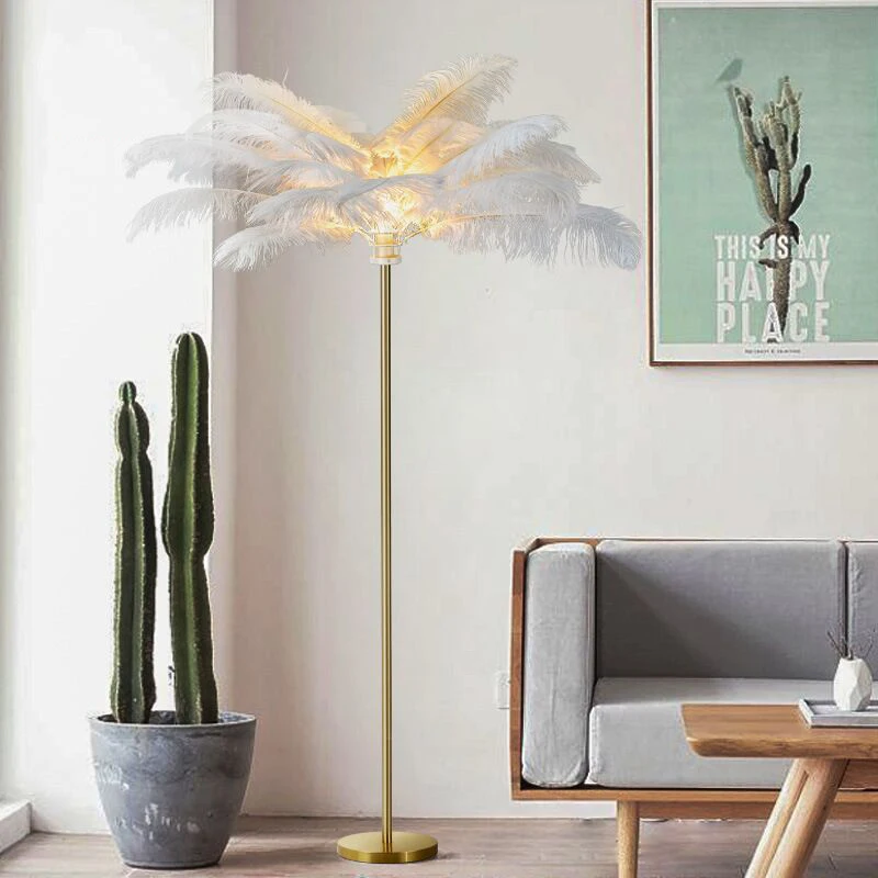 Nordic Luxury Ostrich Feather LED Floor Lamp Copper Home Decor Art Deco Floor Lamps for Living Room Standing Light
Nordic Luxury Ostrich Feather LED Floor Lamp Copper Home Decor Art Deco Floor Lamps for Living Room Standing Light