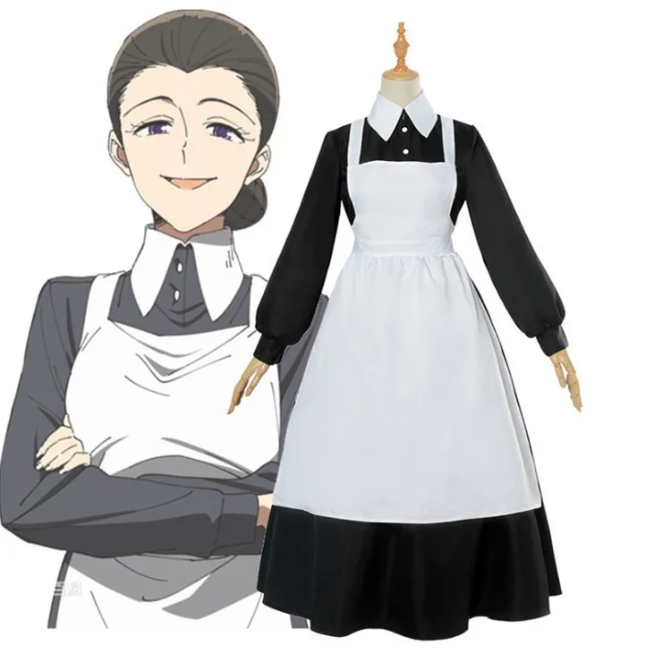 

The Promised Neverland Isabella Krone Cosplay Costume Mama Sister Isabella Maid Dress Apron Dress Custom Made Fancy Party Suit