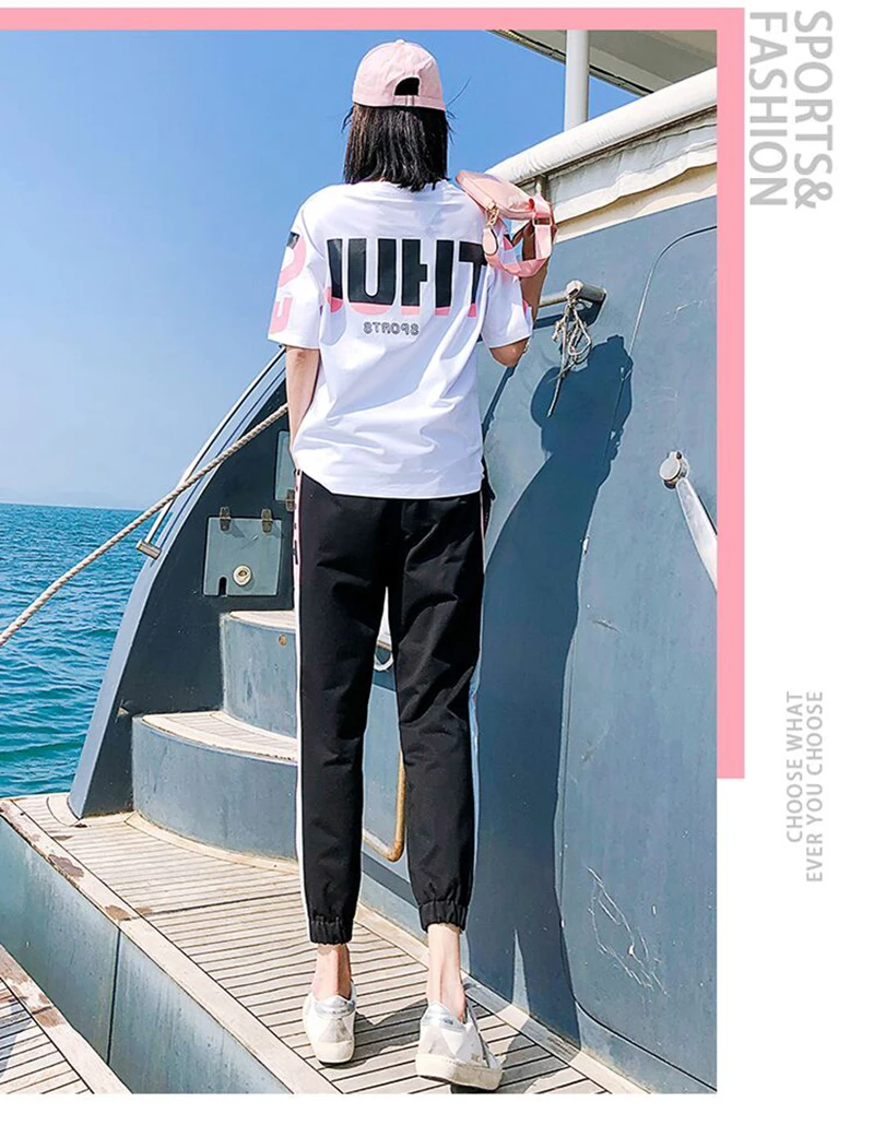 2021Summer New Sports Pants Loose Letter Printed Student 2 Piece Set Women Pants weatpants joggers chain camo pants
2021Summer New Sports Pants Loose Letter Printed Student 2 Piece Set Women Pants weatpants joggers chain camo pants