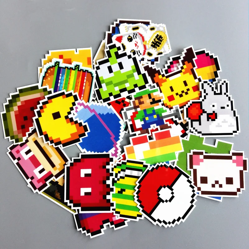 25 pcs Pixel Wind Sticker Pokemon Pikachu Mario Rainbow Cute Cartoon Decals Graffiti Car Suitcase DIY Decoration Tags Kids Toys
25 pcs Pixel Wind Sticker Pokemon Pikachu Mario Rainbow Cute Cartoon Decals Graffiti Car Suitcase DIY Decoration Tags Kids Toys