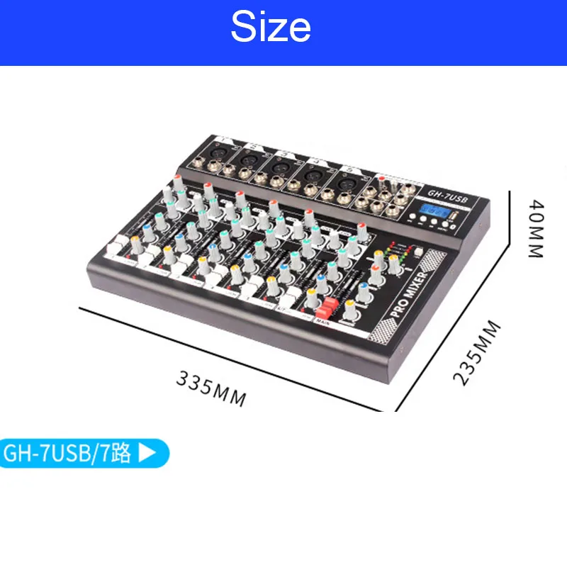7 Channel bluetooth Karaoke Mixer Reverb Effect USB Live Studio Audio Mixing Console Microphone Sound Card for DJ KTV Party
7 Channel bluetooth Karaoke Mixer Reverb Effect USB Live Studio Audio Mixing Console Microphone Sound Card for DJ KTV Party