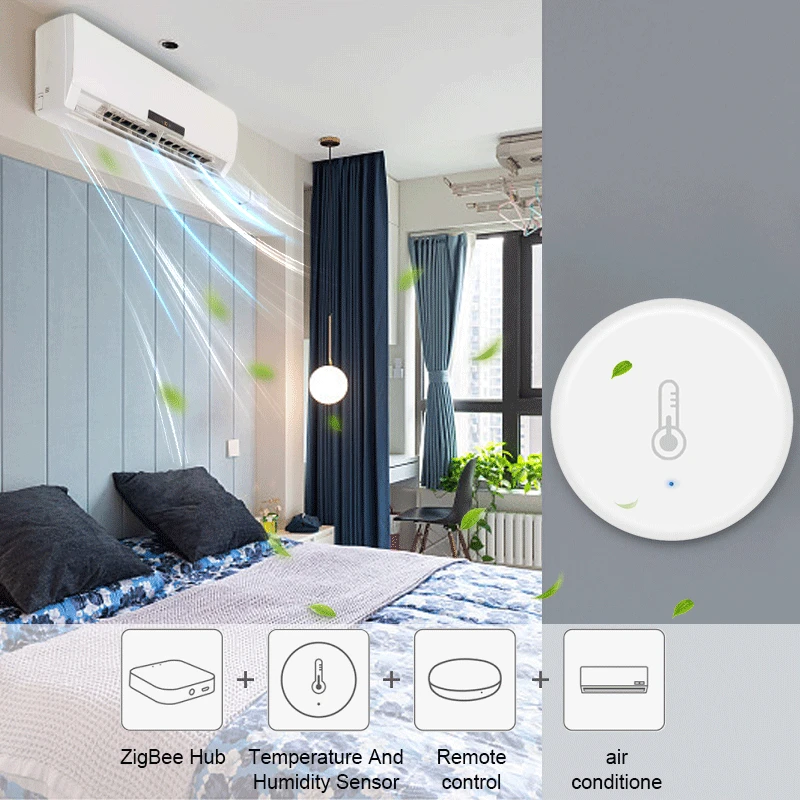 Умный датчик температуры и влажности AUBESS Tuya Smart ZigBee 3 0 с питанием от батареи