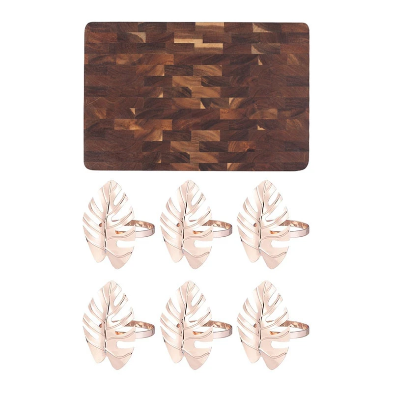 Acacia Wood Cutting Board Solid Sturdy Chopping Serving Tray With 6Pcs Hawaii Wedding Party Monstera Napkin Holder 
Acacia Wood Cutting Board Solid Sturdy Chopping Serving Tray With 6Pcs Hawaii Wedding Party Monstera Napkin Holder