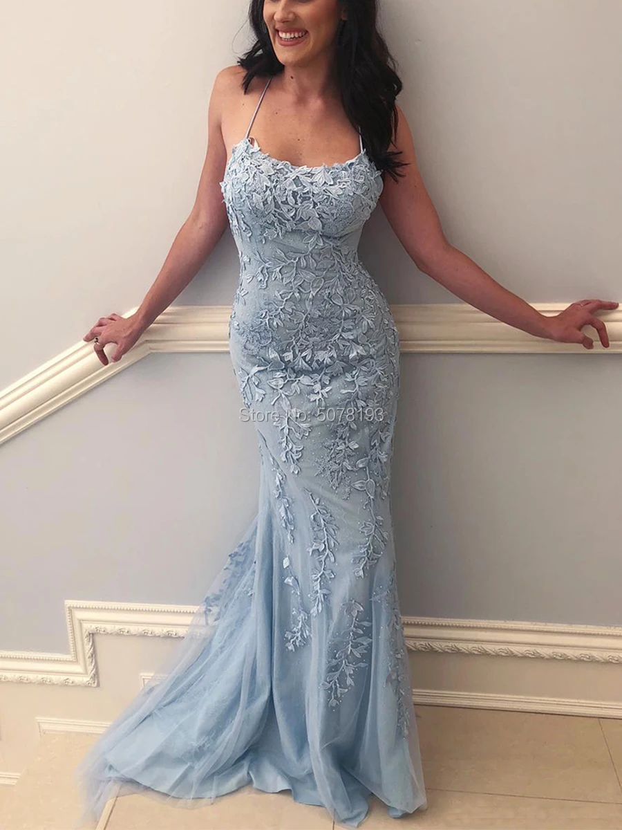 8261 Sky-Blue Spaghetti Straps Natural Mermaid/Trumpet Floor-Length Long Lace&Tulle Evening Dresses/Formal Gowns Free Shipping
8261 Sky-Blue Spaghetti Straps Natural Mermaid/Trumpet Floor-Length Long Lace&Tulle Evening Dresses/Formal Gowns Free Shipping
