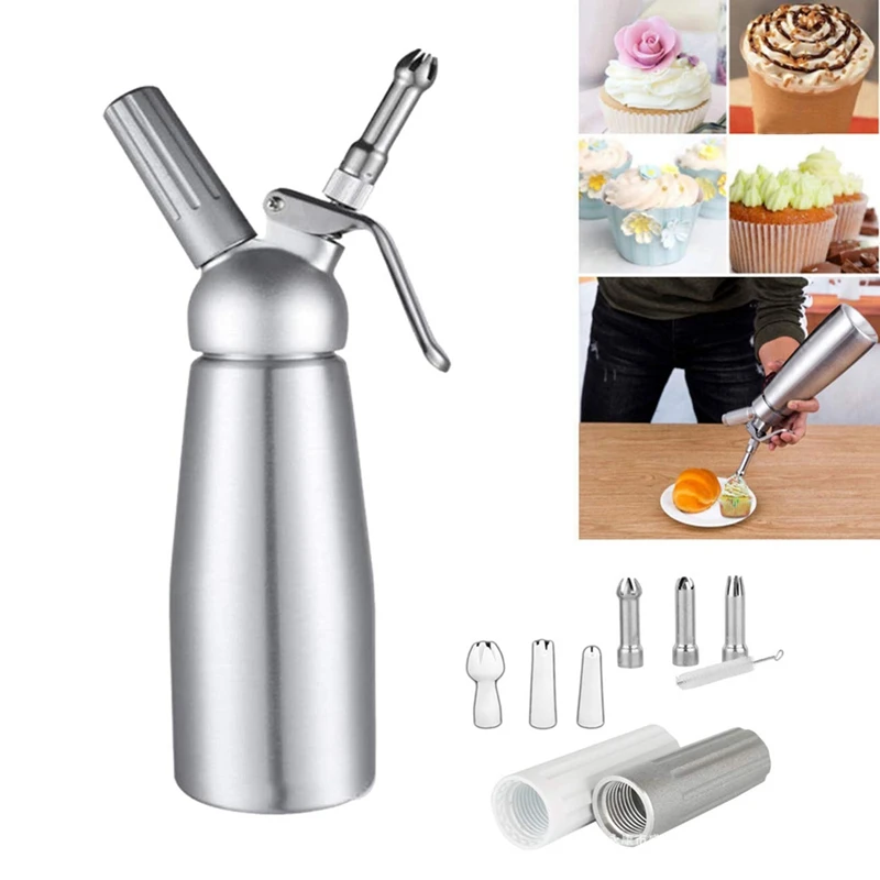 Professional Whipped Cream Dispenser Stainless Steel 500ML Capacity Canister Homemade Whipped Cream Maker
Professional Whipped Cream Dispenser Stainless Steel 500ML Capacity Canister Homemade Whipped Cream Maker