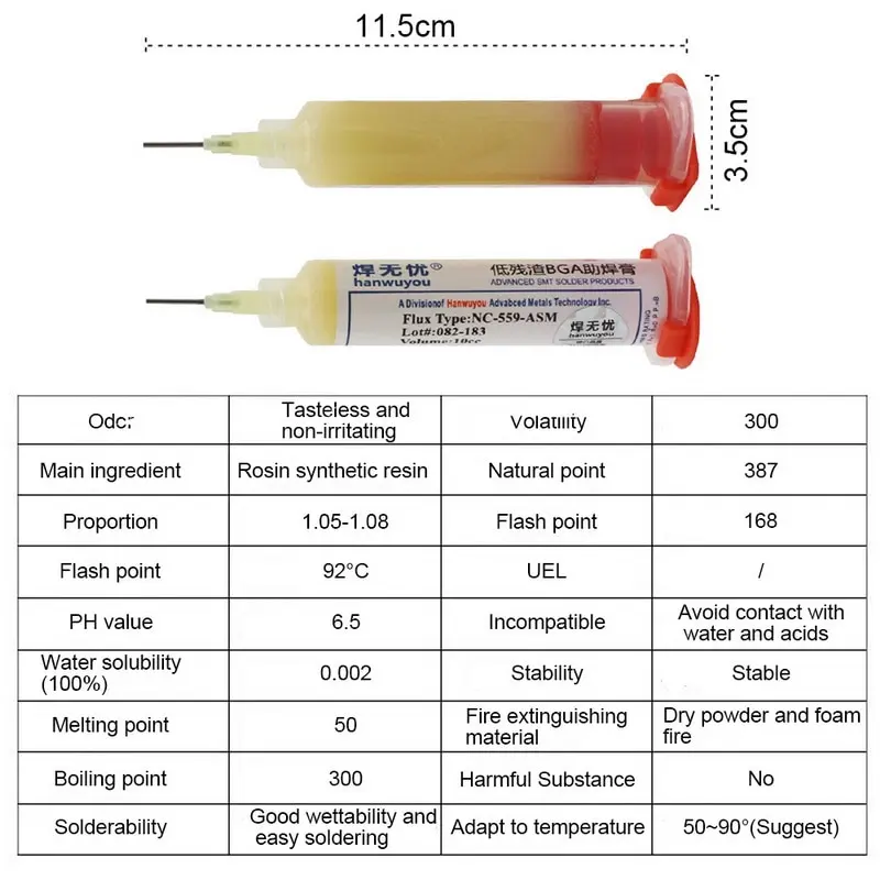 Hot Solder Welding Paste No Clean Welding Flux Grease Repair Solder Cylinder Welding Oil With Flexible Tip Syringe 10 Pcs 
Hot Solder Welding Paste No Clean Welding Flux Grease Repair Solder Cylinder Welding Oil With Flexible Tip Syringe 10 Pcs