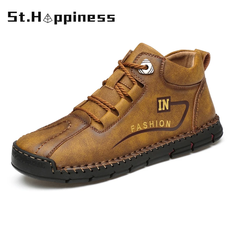 New Men's Boots Spring Non Slip Comfy Ankle Boots Hand Stitching Casual Men Loafers Soft Sole Breathable Flats Boots Big Size 48 
New Men's Boots Spring Non Slip Comfy Ankle Boots Hand Stitching Casual Men Loafers Soft Sole Breathable Flats Boots Big Size 48
