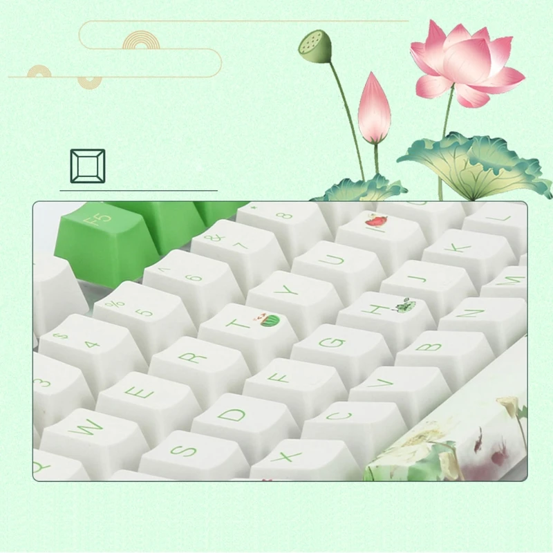 108 Keys OEM Lotus Leaves Water Lily Pool PBT Keycaps DYE Sublimation For GH61
108 Keys OEM Lotus Leaves Water Lily Pool PBT Keycaps DYE Sublimation For GH61