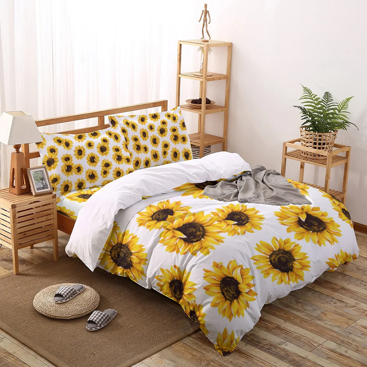 Sunflower White Print Comforter Bedding Set Duvet Cover Set Queen King Bed Home Housse De Couette Gift
Sunflower White Print Comforter Bedding Set Duvet Cover Set Queen King Bed Home Housse De Couette Gift