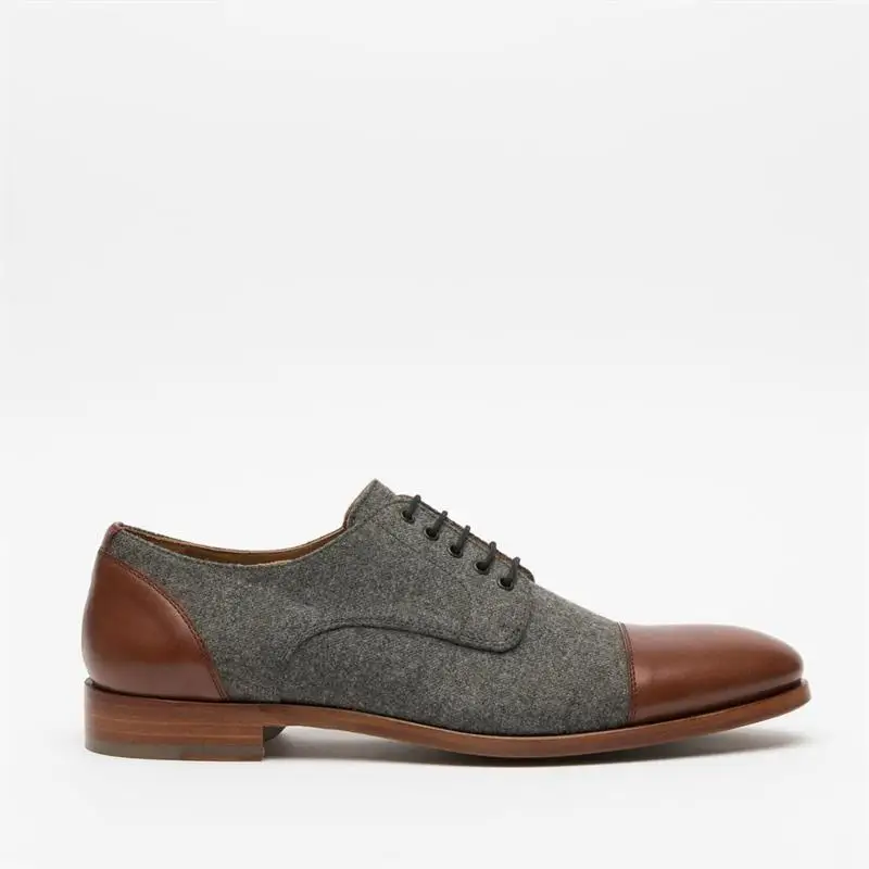 Men Shoes Handmade High-grade Brown PU Stitching Gray Canvas Lace-up Fashion Casual Business All-match Dress Oxford Shoes KS345
Men Shoes Handmade High-grade Brown PU Stitching Gray Canvas Lace-up Fashion Casual Business All-match Dress Oxford Shoes KS345