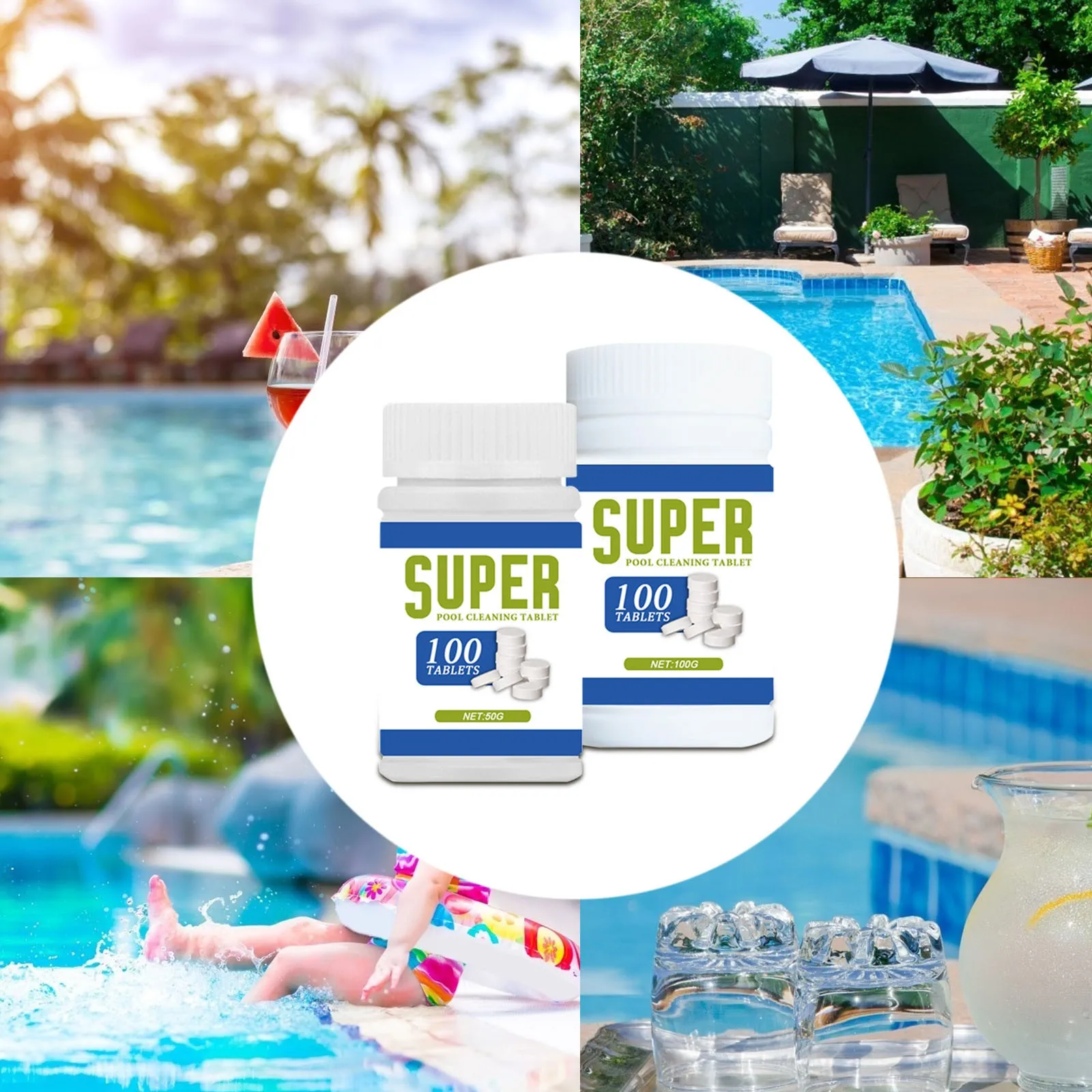 100pcs Cleaning Tablets For Pool Multi Use Effervescent Crystal Clear Tablets Swimming Pool Clarifier Multifunctional Cleaner
100pcs Cleaning Tablets For Pool Multi Use Effervescent Crystal Clear Tablets Swimming Pool Clarifier Multifunctional Cleaner