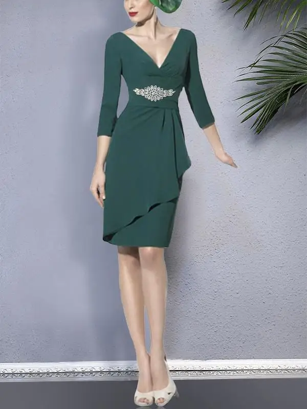 Plus Size Mother Of The Bride Dresses Sheath Long Sleeves Appliques Jersey Knee Length Wedding Party Dress Mother Dresses
Plus Size Mother Of The Bride Dresses Sheath Long Sleeves Appliques Jersey Knee Length Wedding Party Dress Mother Dresses