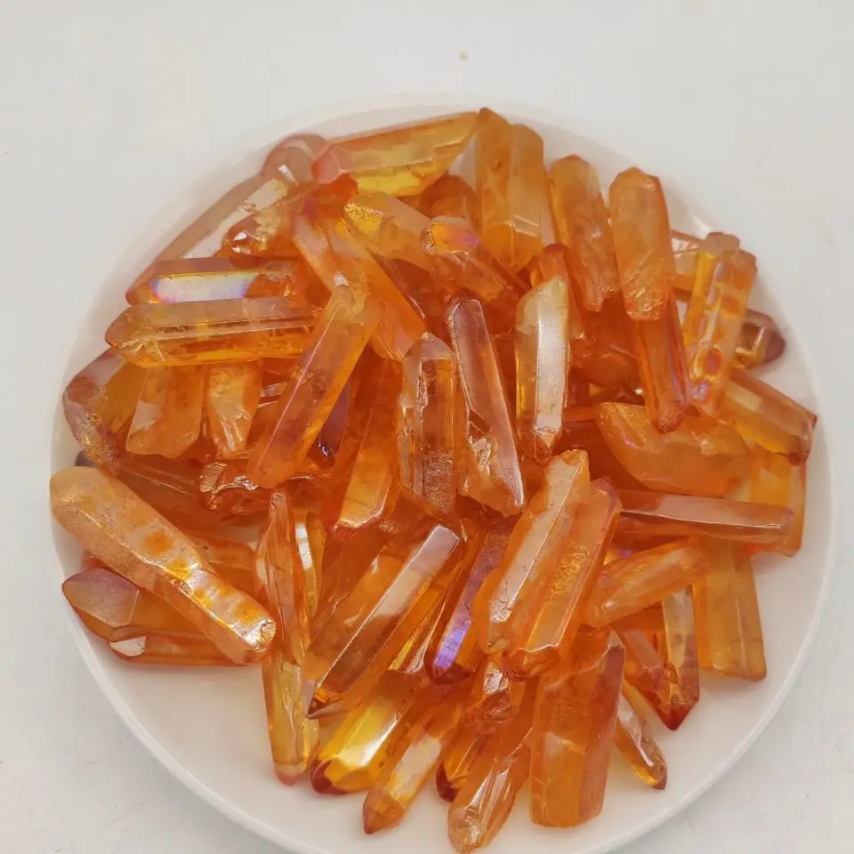 100g Electroplated orange Titanium Aura Lemurian Crystal Wand Point Healing Crystal Stone Decor Natural Stones and Minerals
100g Electroplated orange Titanium Aura Lemurian Crystal Wand Point Healing Crystal Stone Decor Natural Stones and Minerals