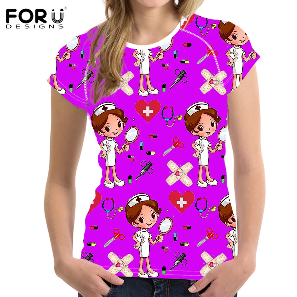 FORUDESIGNS Summer Short Sleeves Tees For Female Comfortable Plus Size Round Neck T Shirts Catroon Medical Nursery Prints Shirt
FORUDESIGNS Summer Short Sleeves Tees For Female Comfortable Plus Size Round Neck T Shirts Catroon Medical Nursery Prints Shirt