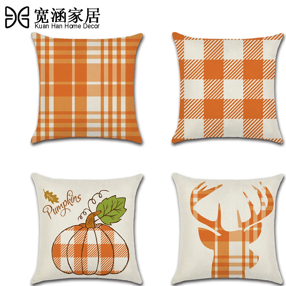 Thanksgiving Decorative Fall Pillowcase Cartoon Deer Pumpkin Pillow Cover Orange Plaid Throw Pillow Case Linen Cushion Cover
Thanksgiving Decorative Fall Pillowcase Cartoon Deer Pumpkin Pillow Cover Orange Plaid Throw Pillow Case Linen Cushion Cover