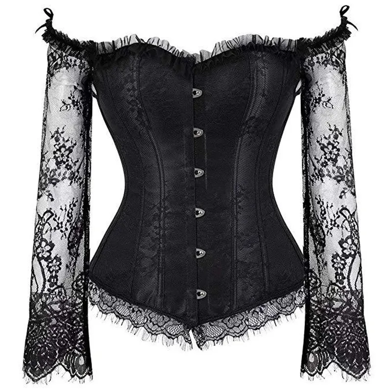 Sexy Dessous Frauen Korsett Bustier Top Overbust Sexy Nachtclub Kleidung Steampunk Gothic Spitze Lange rmel Korsetts Kostm
Sexy Dessous Frauen Korsett Bustier Top Overbust Sexy Nachtclub Kleidung Steampunk Gothic Spitze Lange rmel Korsetts Kostm