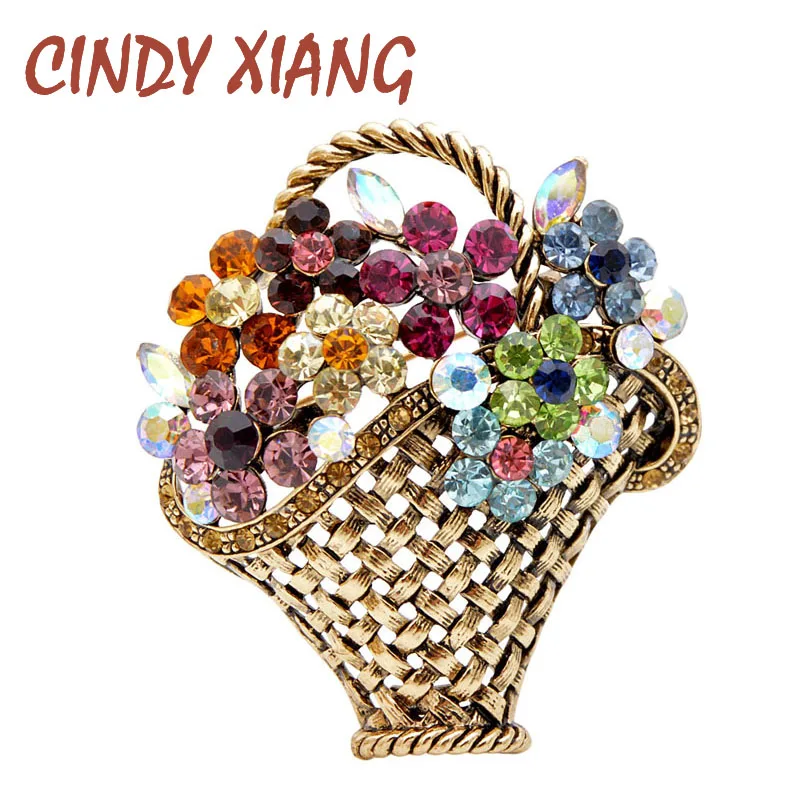 CINDY XIANG Rhinestone Flower Basket Brooch Vintage Colorful Brooches For Women Autumn Design Fashion Jewelry Coat Accessories
CINDY XIANG Rhinestone Flower Basket Brooch Vintage Colorful Brooches For Women Autumn Design Fashion Jewelry Coat Accessories