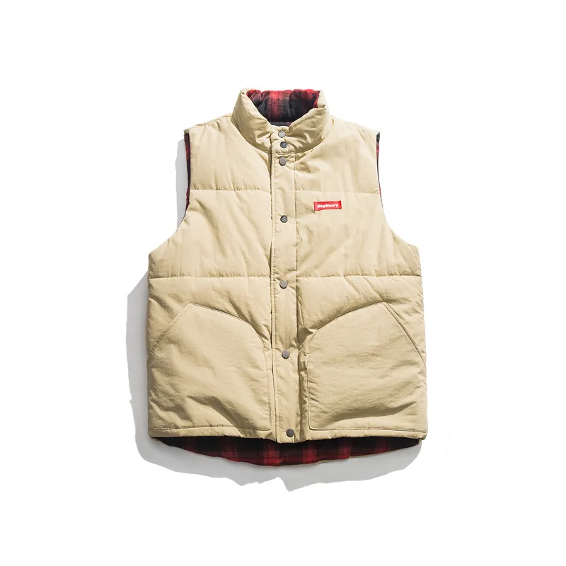 Henry double faced Plaid winter cotton padded men's trend sleeveless Korean couple vest
Henry double faced Plaid winter cotton padded men's trend sleeveless Korean couple vest