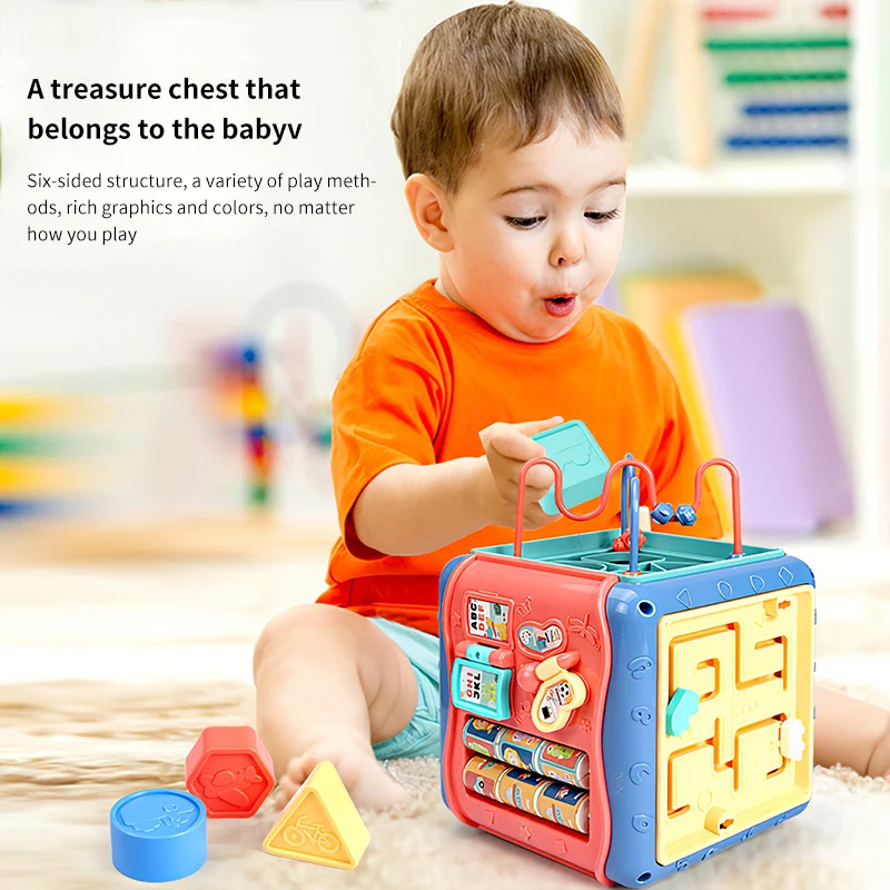 Baby Activity Play Cube Toys Kids Montessori Shape Match Sorting Music Toys Educational Gear Clock Geometric Blocks Box Toy Gift
Baby Activity Play Cube Toys Kids Montessori Shape Match Sorting Music Toys Educational Gear Clock Geometric Blocks Box Toy Gift