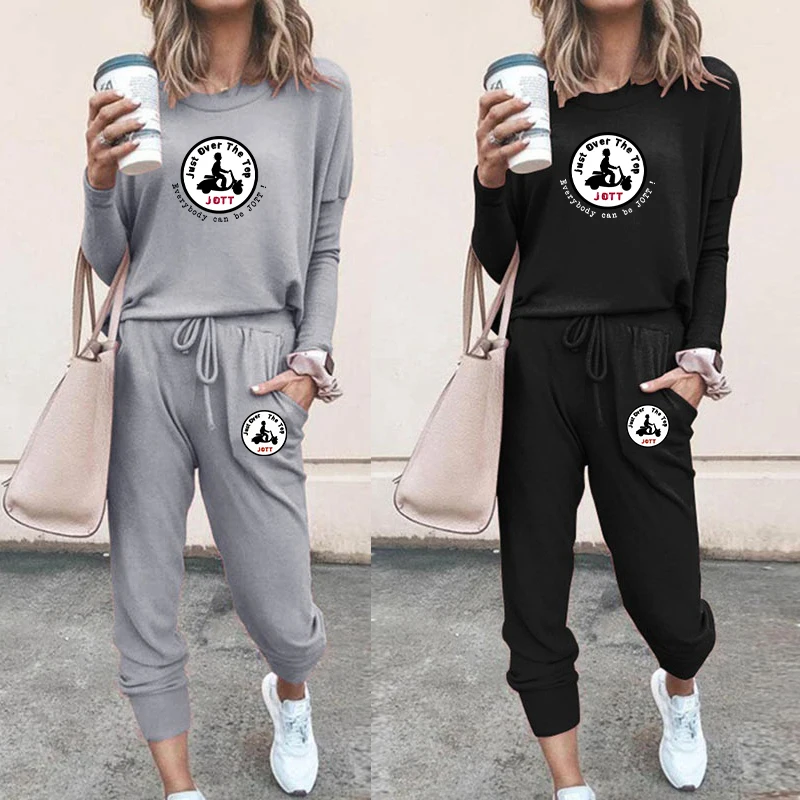 Newest Autumn Fashion Jott Printed Bat Sleeve Design Women's Suit Casual Women's Pullover and Sweatpants Two Piece Set(7 Colors)
Newest Autumn Fashion Jott Printed Bat Sleeve Design Women's Suit Casual Women's Pullover and Sweatpants Two Piece Set(7 Colors)