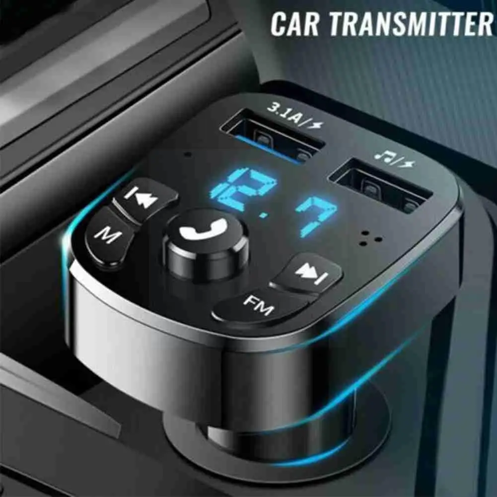 Bluetooth-compatible Version 5.0 FM Transmitter Car Voltmeter USB QC3.0 IN/OUT Dual Charger Kit Player Car & Quick AUX With D7S8
Bluetooth-compatible Version 5.0 FM Transmitter Car Voltmeter USB QC3.0 IN/OUT Dual Charger Kit Player Car & Quick AUX With D7S8