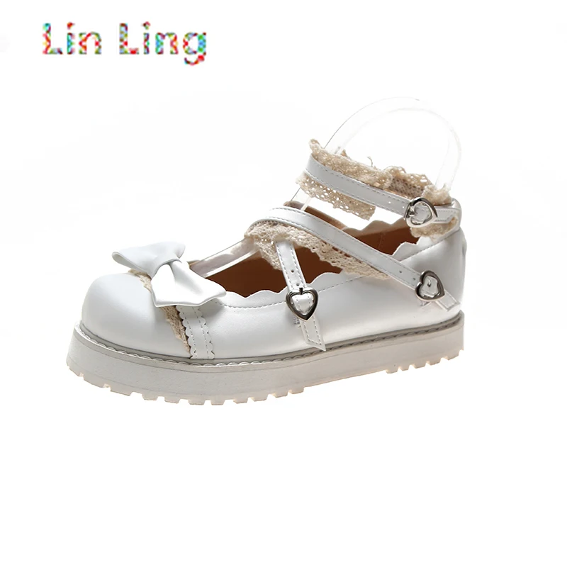 2021 LinLing Cos Girl 's Shoes Bow Japanese Lace Girl Round Head Low Heel Girl Single Shoes Kawaii JK Uniform Shoes Lolita 
2021 LinLing Cos Girl 's Shoes Bow Japanese Lace Girl Round Head Low Heel Girl Single Shoes Kawaii JK Uniform Shoes Lolita