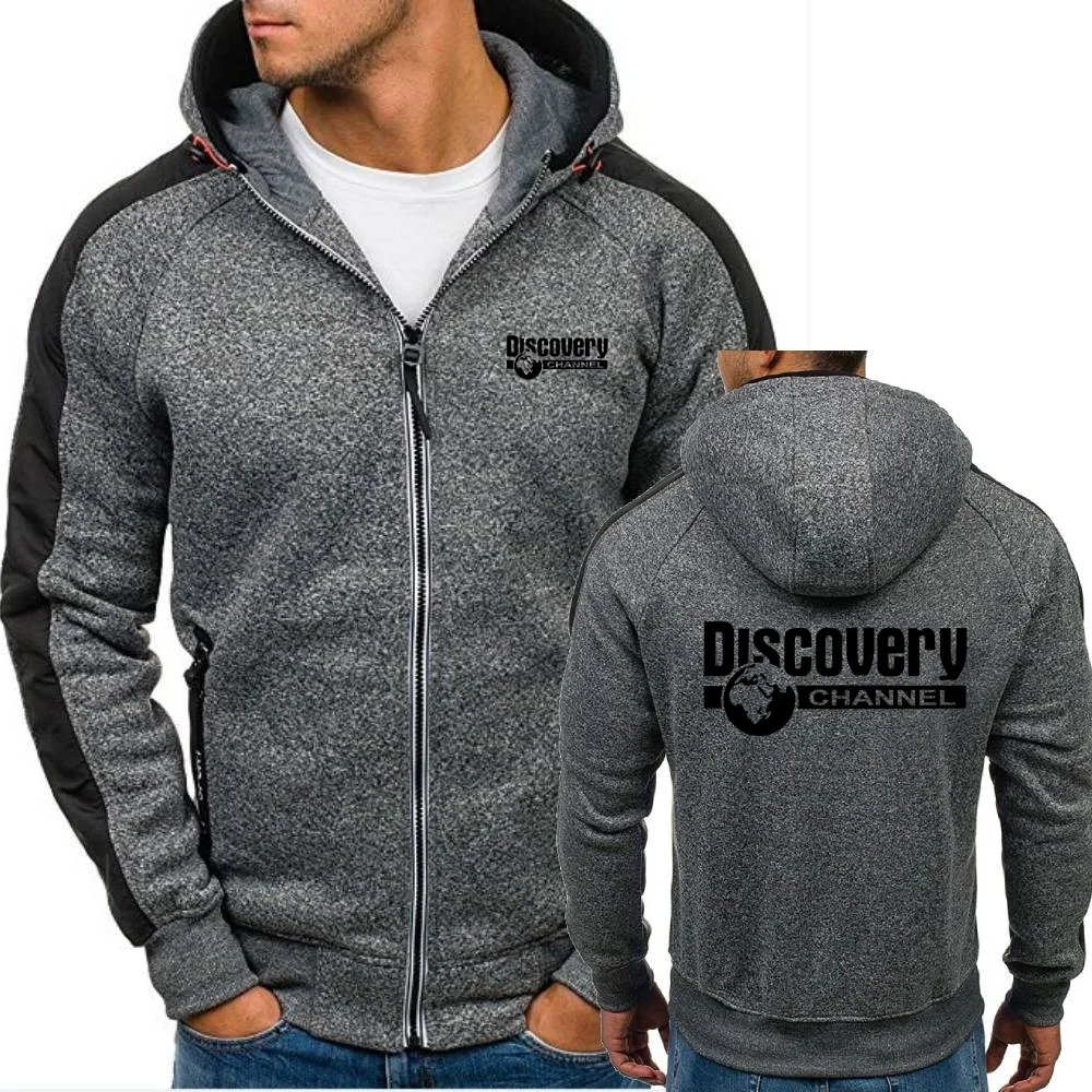 Discovery Channel Sign Sweatshirt Men's Hoodies Autumn Winter Fleece Sportswear Patchwork Sleeve Zipper Hooded Jacket Male Coats
Discovery Channel Sign Sweatshirt Men's Hoodies Autumn Winter Fleece Sportswear Patchwork Sleeve Zipper Hooded Jacket Male Coats