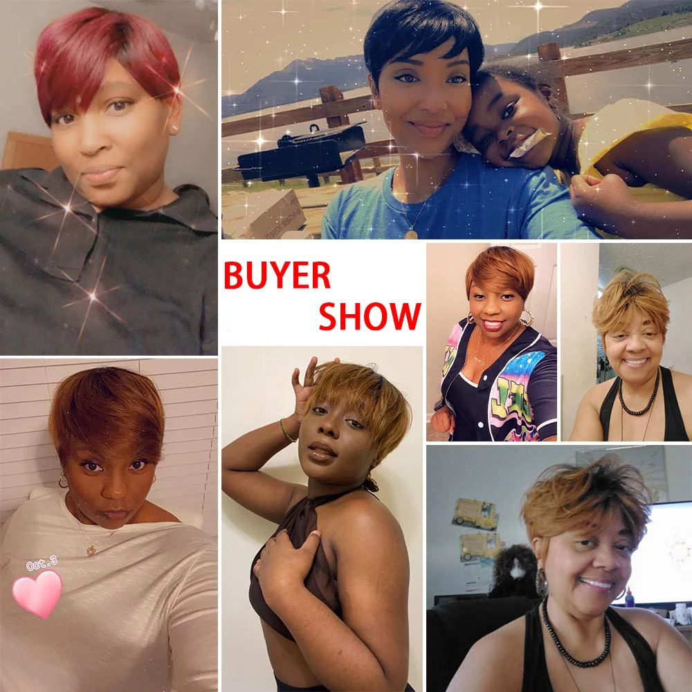 Afro Synthetic Wig with Bangs Straight Bob Wigs Short Pixie Cut Full Machine Made Black Ombre Blonde Cheap Wigs for Black Women
Afro Synthetic Wig with Bangs Straight Bob Wigs Short Pixie Cut Full Machine Made Black Ombre Blonde Cheap Wigs for Black Women