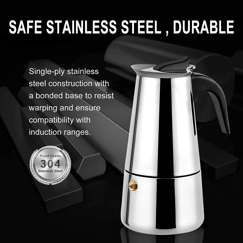 Stainless Steel Moka Coffee Pot Espresso Percolator Portable Coffee Maker Pot Percolator Drink Tool Cafetiere Latte Stovetop
Stainless Steel Moka Coffee Pot Espresso Percolator Portable Coffee Maker Pot Percolator Drink Tool Cafetiere Latte Stovetop