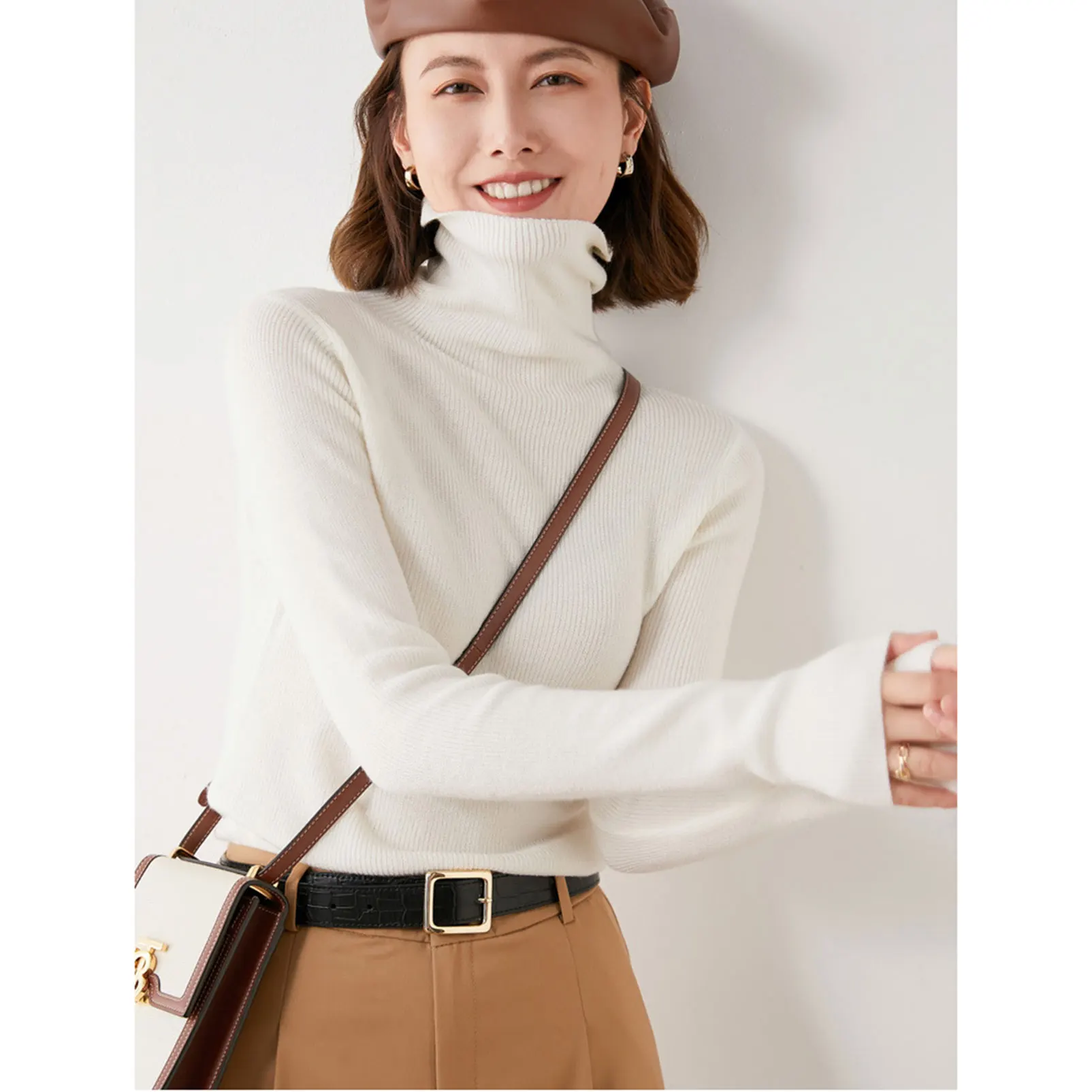 Womens Turtleneck Autumn And Winter Pullover High Elastic Solid Knitwear Tops Tight Elegant Sexy Sweater
Womens Turtleneck Autumn And Winter Pullover High Elastic Solid Knitwear Tops Tight Elegant Sexy Sweater