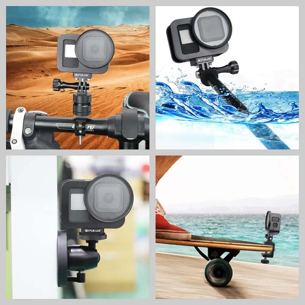 PULUZ Hero 8 Black Vlogging Camera Cage for GoPro HERO8 Black Housing Shell Aluminum Cage with Insurance Frame & 52mm UV Lens
PULUZ Hero 8 Black Vlogging Camera Cage for GoPro HERO8 Black Housing Shell Aluminum Cage with Insurance Frame & 52mm UV Lens