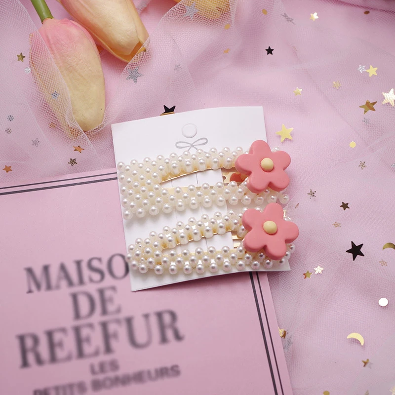 Korean version Acetate Sweet colorful Princess hair clips for women Fashion Trendy Hairpin cute pearl flower girl hair clip 
Korean version Acetate Sweet colorful Princess hair clips for women Fashion Trendy Hairpin cute pearl flower girl hair clip