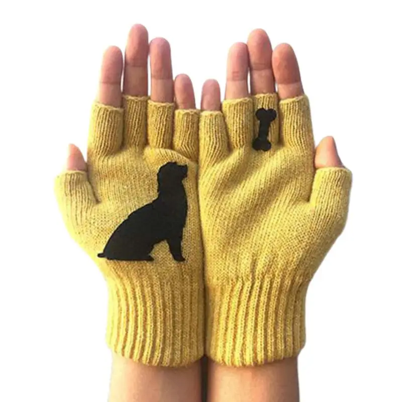 Women Winter Knitted Fingerless Gloves Kawaii Puppy Dog Bone Print Warm Mittens T5UF
Women Winter Knitted Fingerless Gloves Kawaii Puppy Dog Bone Print Warm Mittens T5UF