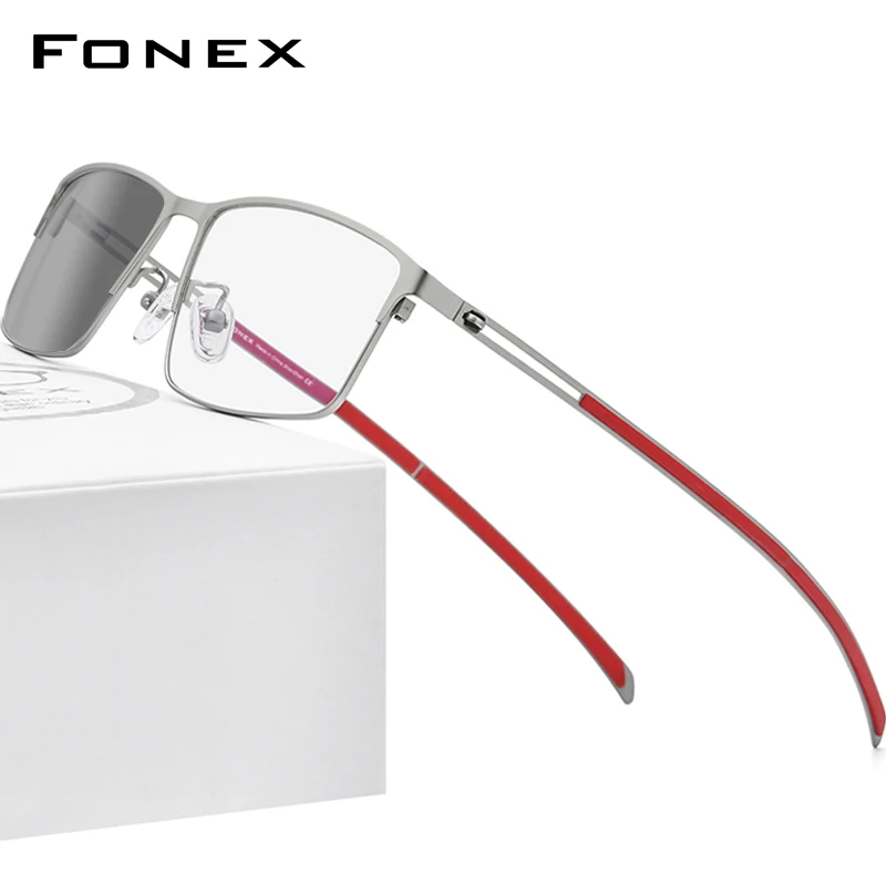FONEX Photochromic Gray Glasses Men Titanium Alloy Square Anti Blue Light Eyeglasses 2021 Korean Screwless Eyewear Frame FAB1010
FONEX Photochromic Gray Glasses Men Titanium Alloy Square Anti Blue Light Eyeglasses 2021 Korean Screwless Eyewear Frame FAB1010