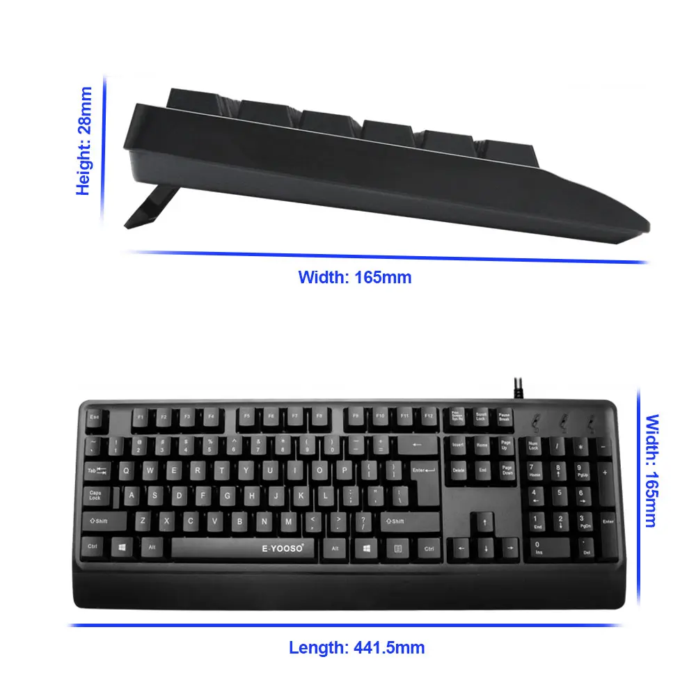 E-YOOSO K500 USB Gaming Membrane keyboard wired 104 Key Gamer ergonomic for Computer PC
E-YOOSO K500 USB Gaming Membrane keyboard wired 104 Key Gamer ergonomic for Computer PC