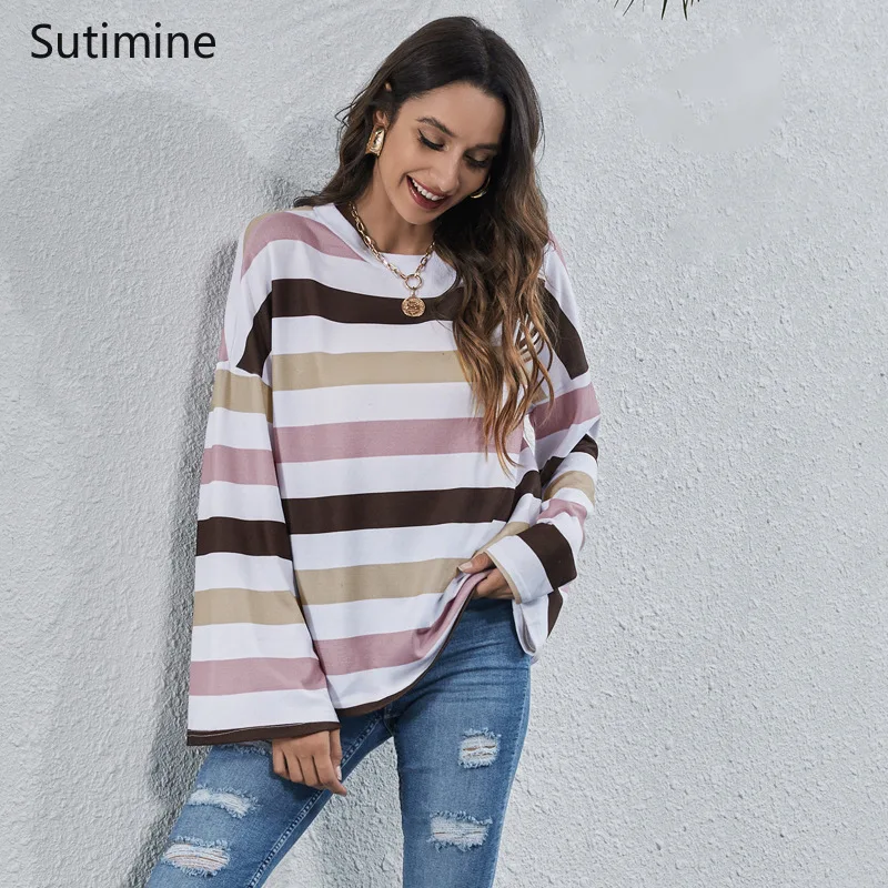Spring Autumn Plus Szie Women Striped T Shirt Long Sleeve O-Neck T-Shirts Casual Oversized T Shirt Femme White TopsWoman clothes
Spring Autumn Plus Szie Women Striped T Shirt Long Sleeve O-Neck T-Shirts Casual Oversized T Shirt Femme White TopsWoman clothes