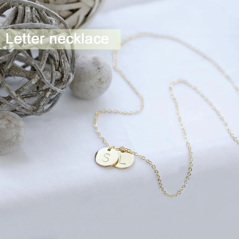 Fashion Simple Round Letter Charm Fine Necklace Golden Rose Gold Couple lover Name Initial Pendant Necklace Collar
Fashion Simple Round Letter Charm Fine Necklace Golden Rose Gold Couple lover Name Initial Pendant Necklace Collar