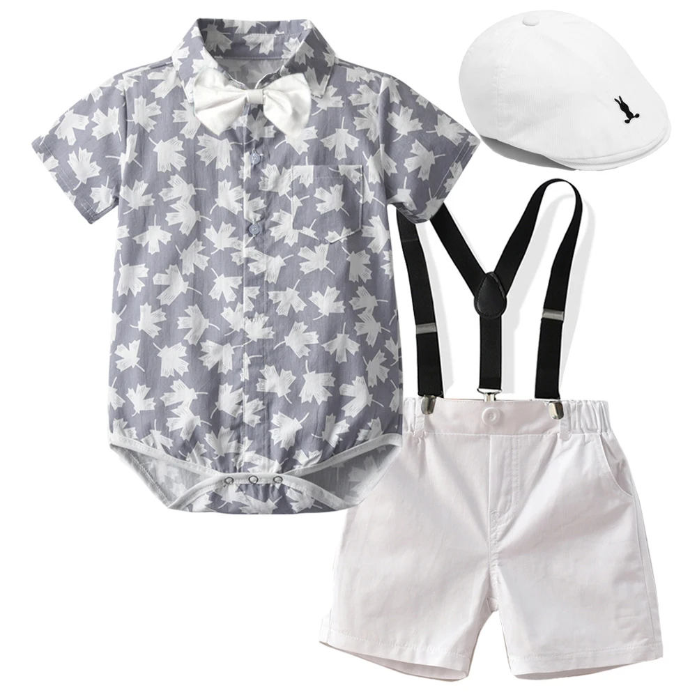 Chlidren Clothing Set 2021 Summer Cotton Boys Cap +Bow Romper + Shorts with Belt 4 Pieces Party Birthday Kid Gentleman Costume
Chlidren Clothing Set 2021 Summer Cotton Boys Cap +Bow Romper + Shorts with Belt 4 Pieces Party Birthday Kid Gentleman Costume