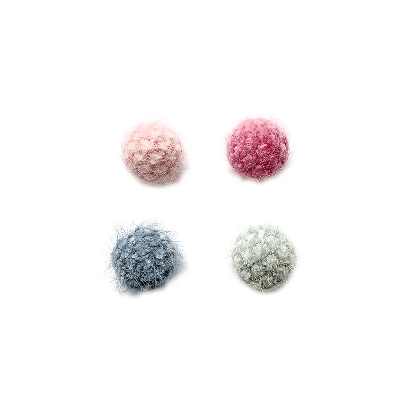 16mm Imitation Mink Fur Ball Pendant Eardrop Diy Jewelry Handmade Material Earrings Clip Accessories 10pcs