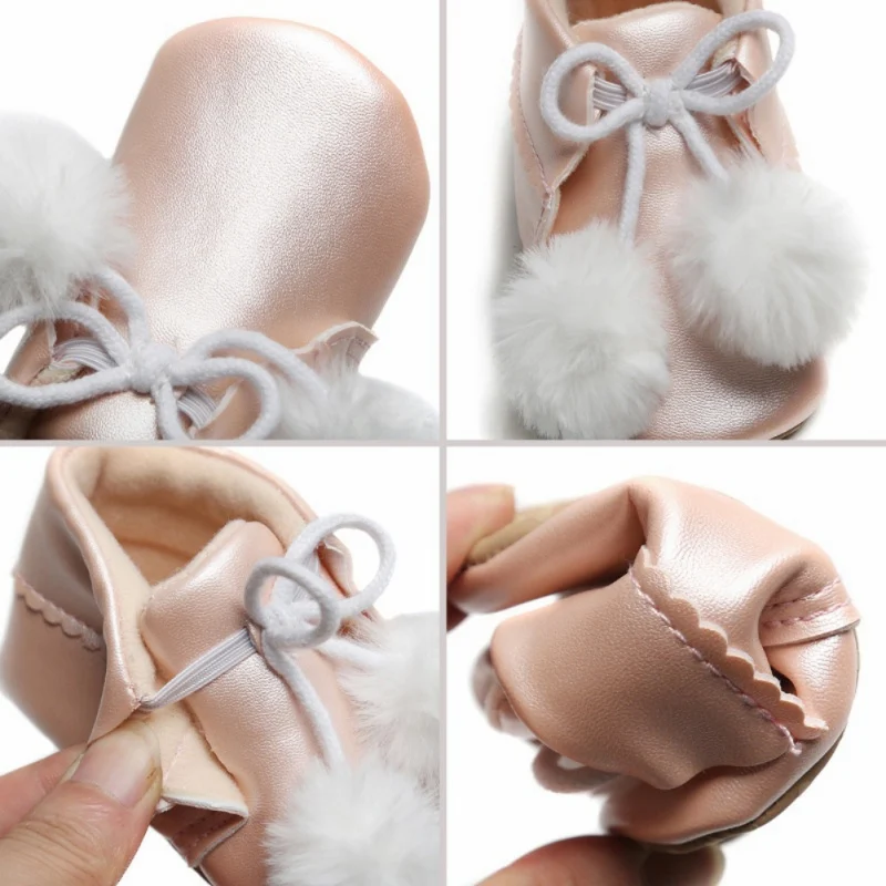 Baby PU Boots with Fluffy Ball Winter Anti-slip First Walkers Newborn Girls Boys soft Soled Booties Toddler Bowknot Lace-up Shoe 
Baby PU Boots with Fluffy Ball Winter Anti-slip First Walkers Newborn Girls Boys soft Soled Booties Toddler Bowknot Lace-up Shoe