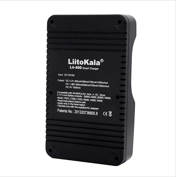 LiitoKala lii-400 LCD 3.7V/1.2V AA/AAA 18650/26650/16340/14500/10440/18500 Battery Charger with screen+12V2A adapte+output 5V 1A
LiitoKala lii-400 LCD 3.7V/1.2V AA/AAA 18650/26650/16340/14500/10440/18500 Battery Charger with screen+12V2A adapte+output 5V 1A