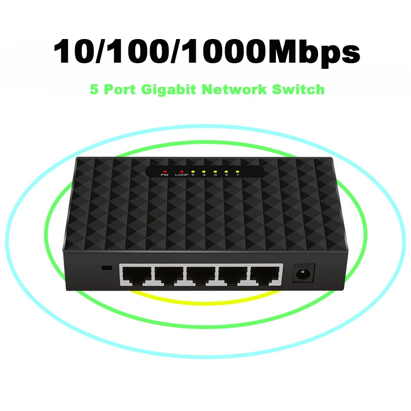 5 Порты и разъёмы коммутатор Gigabit Ethernet интеллектуальный высокое Performance1000Mbps