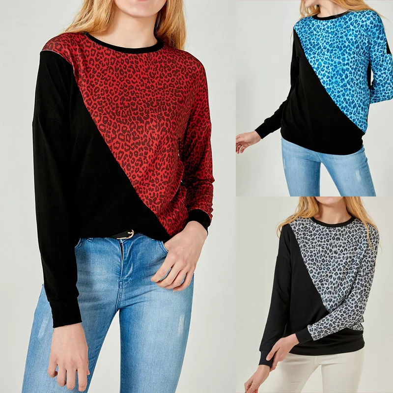 Leopard Print Casual Pullover Hit Color Stitching Sweater Fashion Hoodie Kawaii Fall Winter Tops O Neck Streetwear Loose Top
Leopard Print Casual Pullover Hit Color Stitching Sweater Fashion Hoodie Kawaii Fall Winter Tops O Neck Streetwear Loose Top