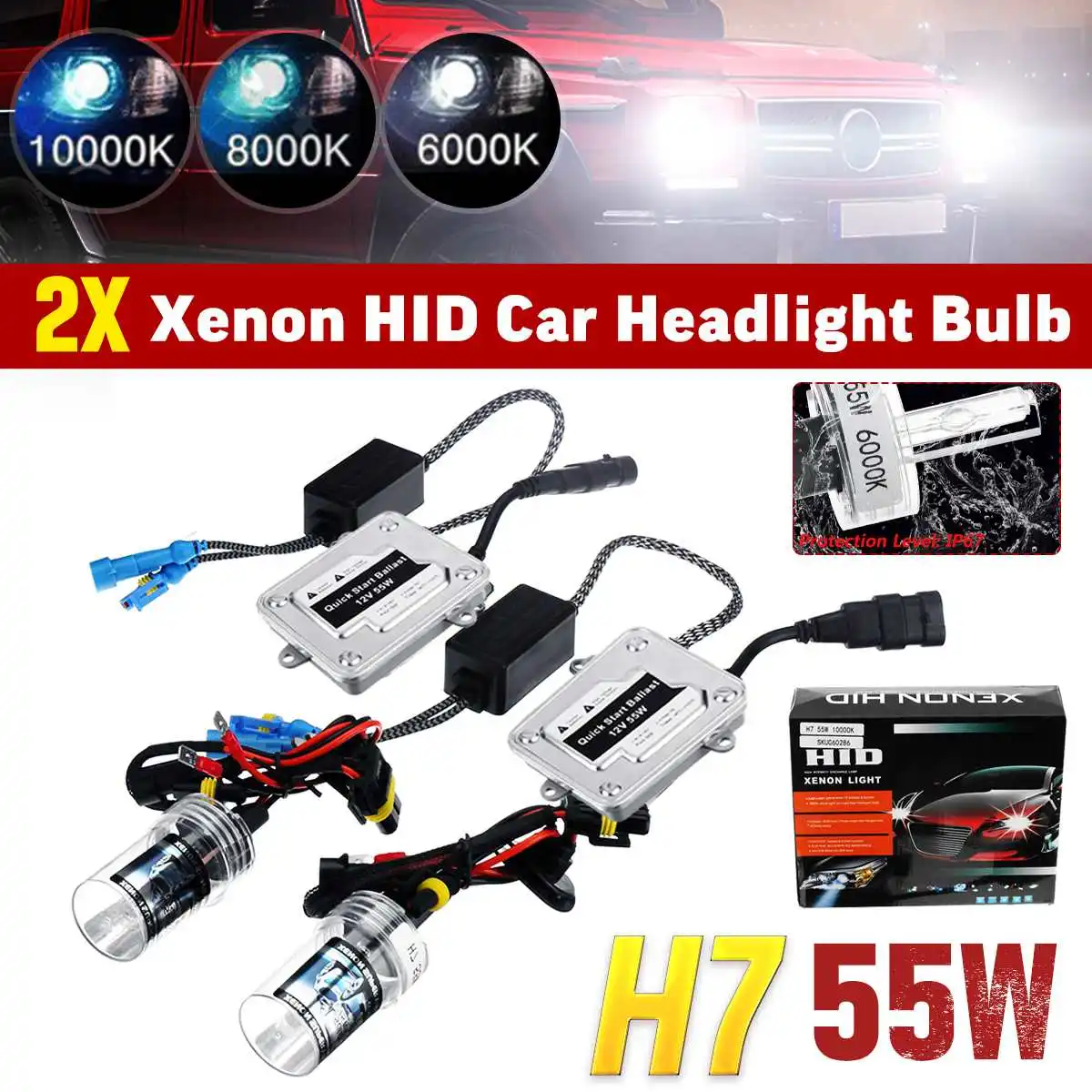 2Pcs Xenon H1 H4 H7 55W Slim Ballast kit HID Xenon Headlight bulb 12V xenon hid kit 4300k 6000k Replace Halogen Lamp
2Pcs Xenon H1 H4 H7 55W Slim Ballast kit HID Xenon Headlight bulb 12V xenon hid kit 4300k 6000k Replace Halogen Lamp
