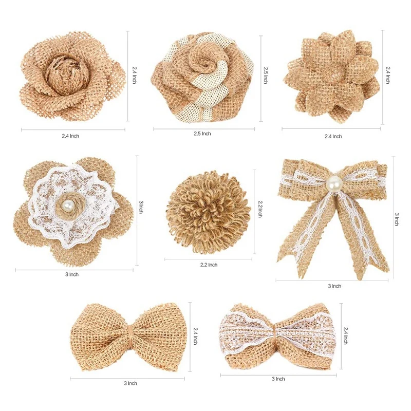 24Pcs in 1 Set Burlap Flower Vintage Handmade Linen Materials Jute Flower Decoration for Wedding Christmas DIY
24Pcs in 1 Set Burlap Flower Vintage Handmade Linen Materials Jute Flower Decoration for Wedding Christmas DIY