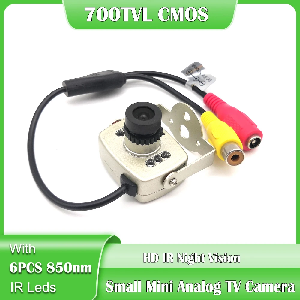 HD 700TVL CMOS цветная маленькая металлическая аналоговая мини-камера 850нм