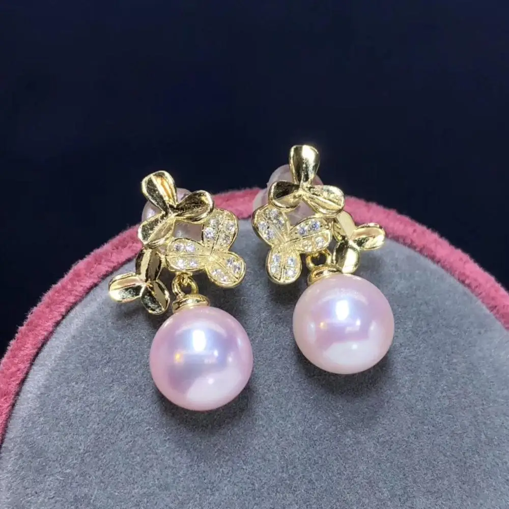 Серьги-подвески женские из серебра 925 пробы, 8-9 мм 
Серьги-подвески женские из серебра 925 пробы, 8-9 мм