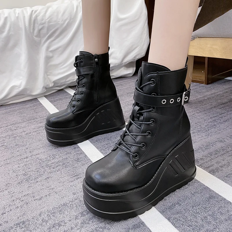 Fall and Winter 2021 Woman Shoes High Heels Sexy Ankle Boots Platform Shoes Black Wedges Low Barrel Punk Shoes Plus Size 42 43
Fall and Winter 2021 Woman Shoes High Heels Sexy Ankle Boots Platform Shoes Black Wedges Low Barrel Punk Shoes Plus Size 42 43