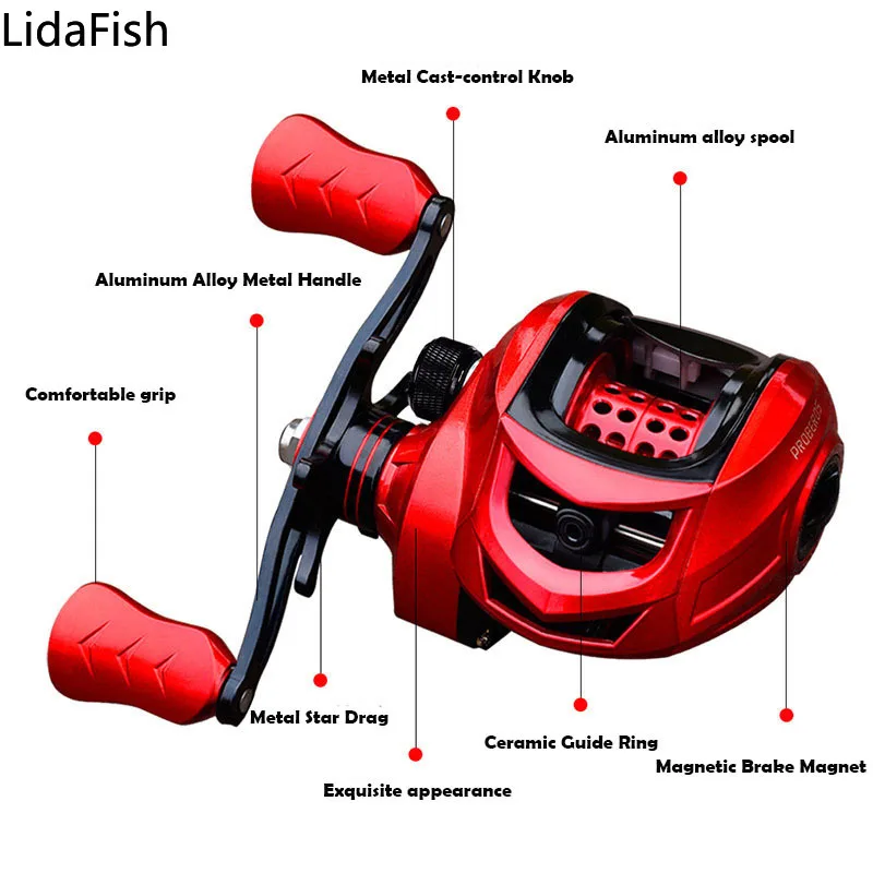 LidaFish 2021 NEW HW 8KG Max Drag Baitcasting Fishing Reel Left Right Hand 7.2:1Gear Ratio Metal Spool Fishing Wheel
LidaFish 2021 NEW HW 8KG Max Drag Baitcasting Fishing Reel Left Right Hand 7.2:1Gear Ratio Metal Spool Fishing Wheel